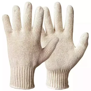 GENERIC Cotton Knitted Gloves 10 Gauge 40 g Free Size (Pack of 24 Pair)