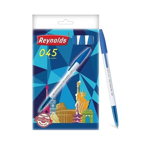 Reynolds 0.7 mm Tip 045 Blue Ball Pen (Pack of 10)