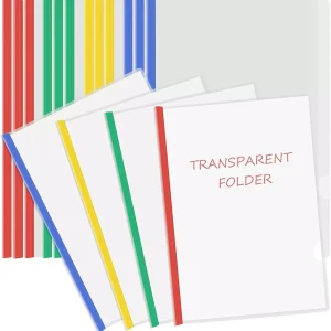 GENERIC Stick Transparent File 100 micron Assorted color (Pack of 60)