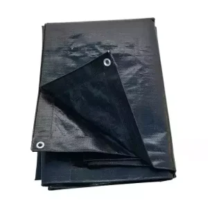 MSR 6×6 ft HDPE Plastic Waterproof Tarpaulin 200 GSM Black, MSR-BK01
