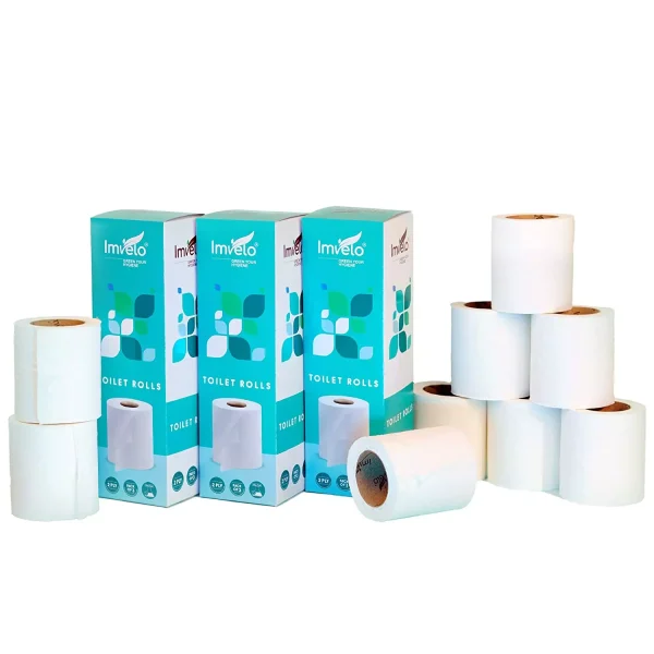 Imvelo 2ply Toilet Paper Tissue Roll 9 Rolls 180 Pulls Each Roll Soft Tissue Toilet Roll 9 Rolls