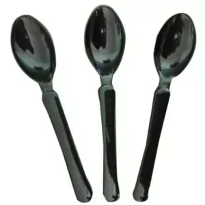 GENERIC Bio-degradable Eco Friendly Disposable 150 mm Black Spoons(Pack of 100 Pcs)