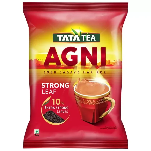 Tata Tea Agni Strong chai With 10% Extra Strong Leaves Black Tea, 1 kg