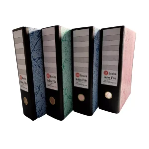 IB BASICS 465 GSM Box Index File without Lamination Legal A4 Size Assorted Color (Pack of 4)