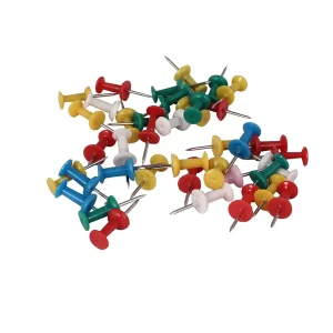 GENERIC Push Pins or Thumb Pins, Assorted Color Plastic Head (Pack of 250)