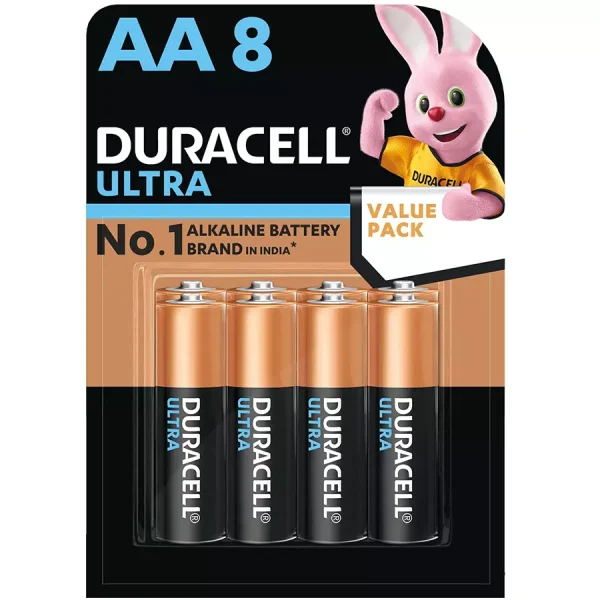 Duracell Ultra AA Alkaline Batteries (Pack of 8)
