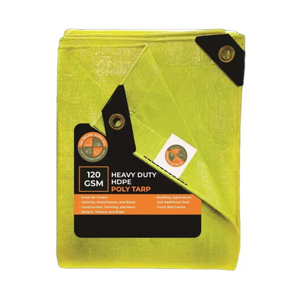 DDRS Heavy Duty HDPE Tarpaulin (Tripal) ?Yellow 120 GSM 1.83 x 2.44 m (6x8 ft), UY-WLXF-JEAT_DDRS_NEW