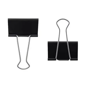 GENERIC Metal Binder Clip Black 25 mm (Pack of 12)
