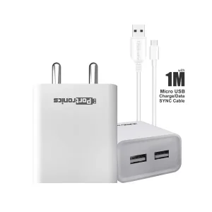 Portronics Adapto 66 2.4A Charger with Dual USB Port Adapto 66