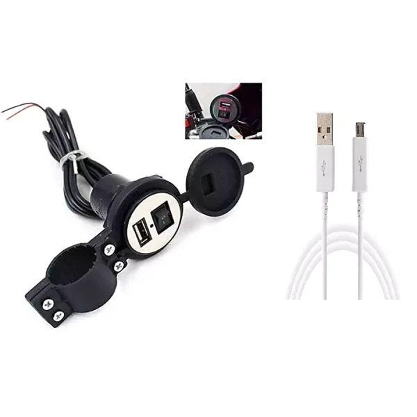 Ionix 12V USB Fast Mobile Charger For Bike-Black