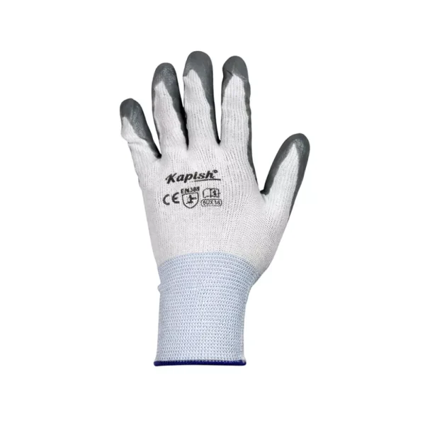 GENERIC White and Grey Standard Cut Resistant Gloves, (Pack of 12)