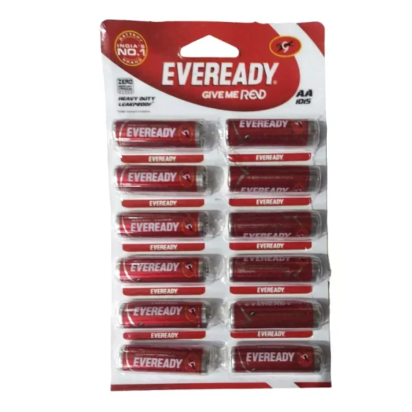 Eveready Red AA Zinc Carbon Batteries (Pack of 12)
