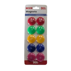 DGG Metal Multicolour Colourful Magnet Buttons Small Size, (Set of 10)