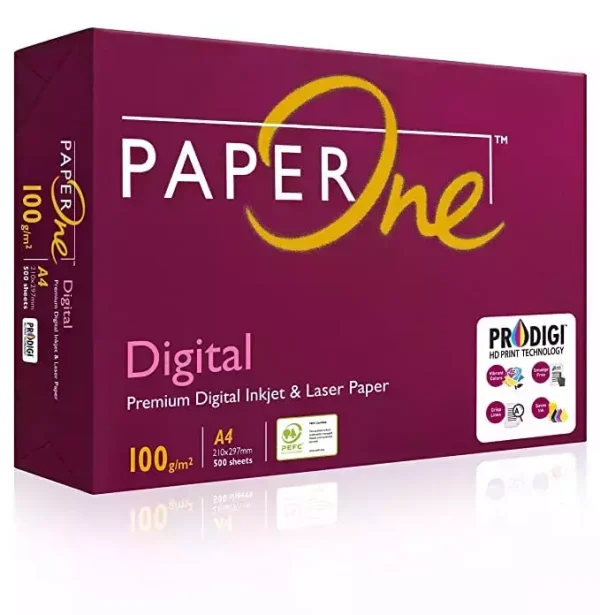 Paperone 100 GSM A4 Size Multipurpose Copier Paper 500 Sheets, White (Pack of 1 Ream)