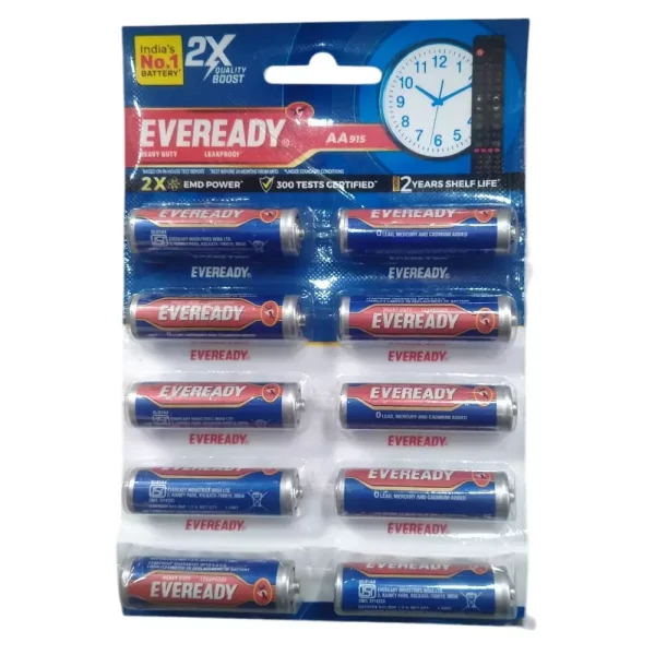 Eveready Blue AA 915 Zinc Carbon Batteries (Pack of 10)