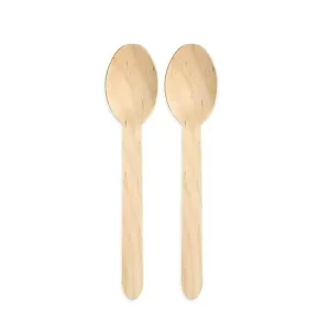 Generic Disposable Wooden Spoon Big (Pack of 100 Pcs)