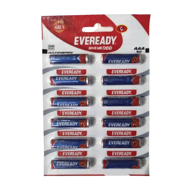 Eveready Blue AAA Zinc Carbon Batteries (Pack of 12)