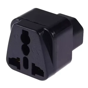 Techut PDU UPS IEC 320 C14 To Universal Female AC Power Plug Worldwide Adaptor (Black)